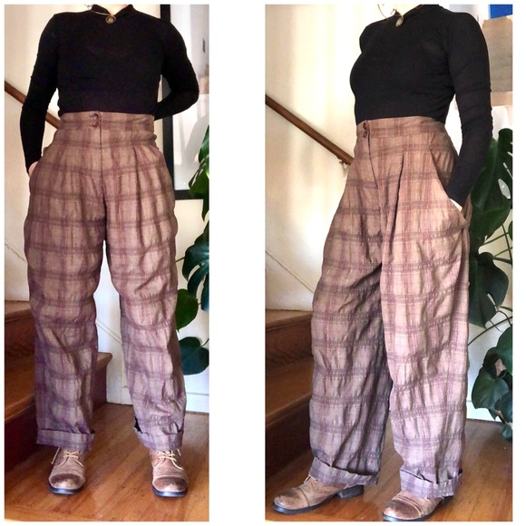 lilith Pants - Anthropologie Lilith Plaid Pleated Trouser S/38